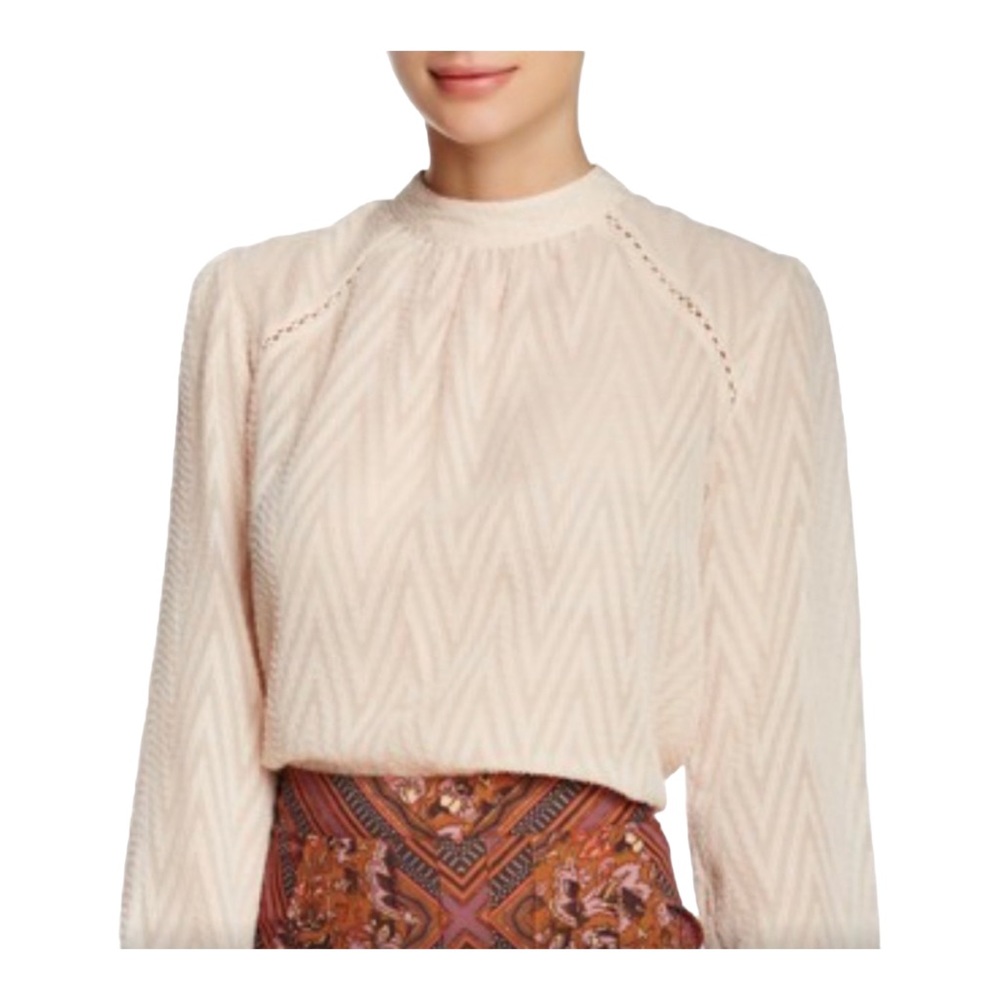 Free People High Collared Blouse- SZ XS​